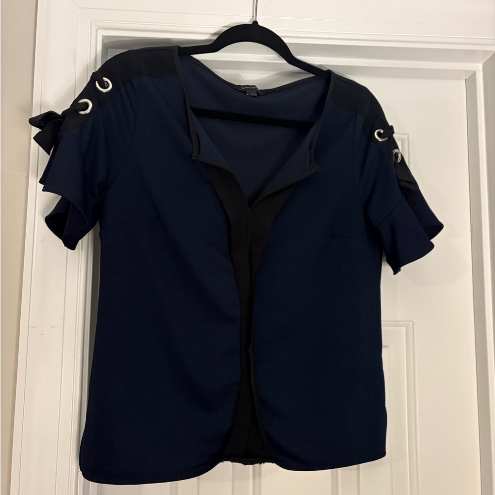 Banana Republic Structured Navy and Black Top